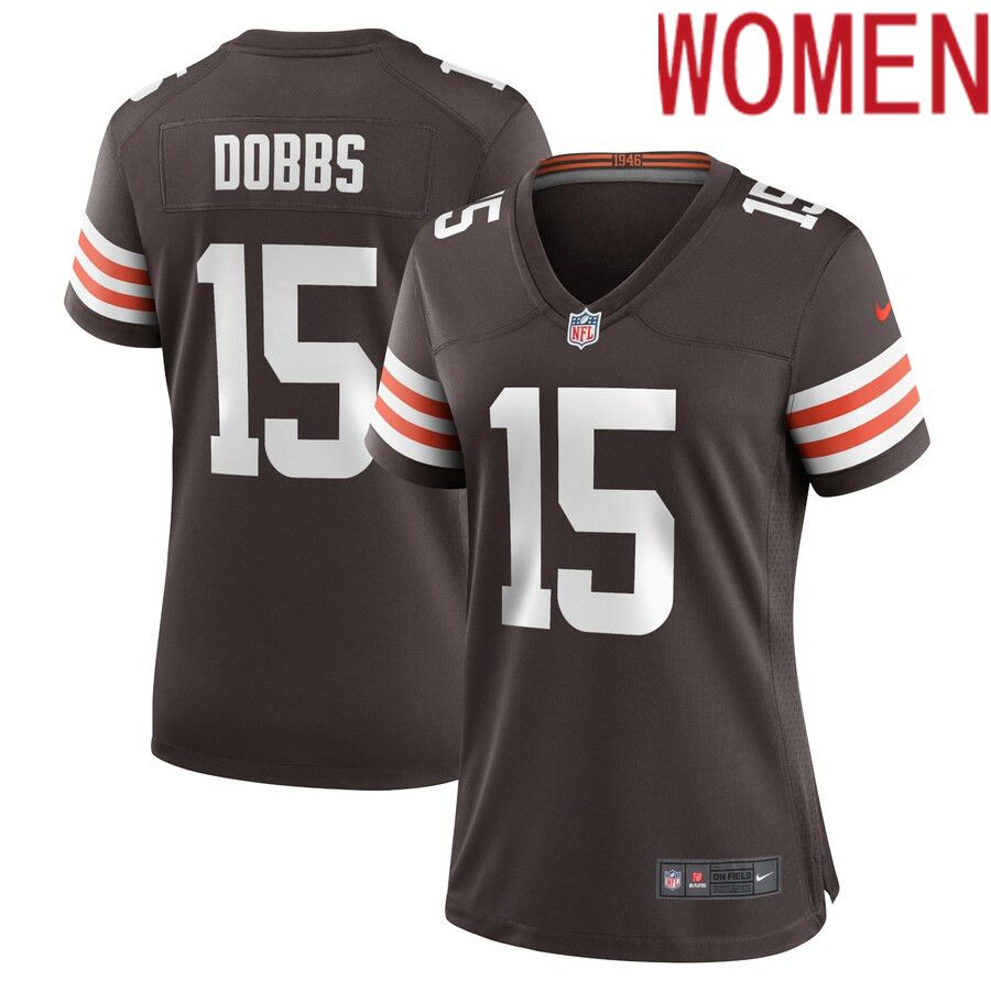 Women Cleveland Browns #15 Joshua Dobbs Nike Brown Game NFL Jersey->cleveland browns->NFL Jersey
